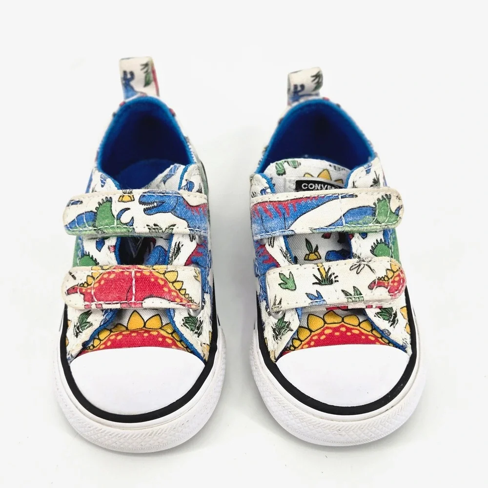 Converse Chuck Taylor All Star 2V Dino's Beach Party Kids Shoes Size 5 Infant